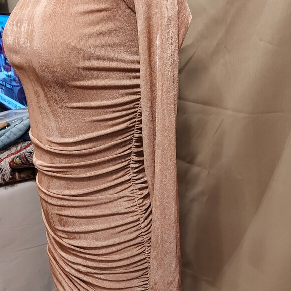 Forever 21 Camel Knit Dress One Shoulder Women's S NWT - Picture 4 of 14